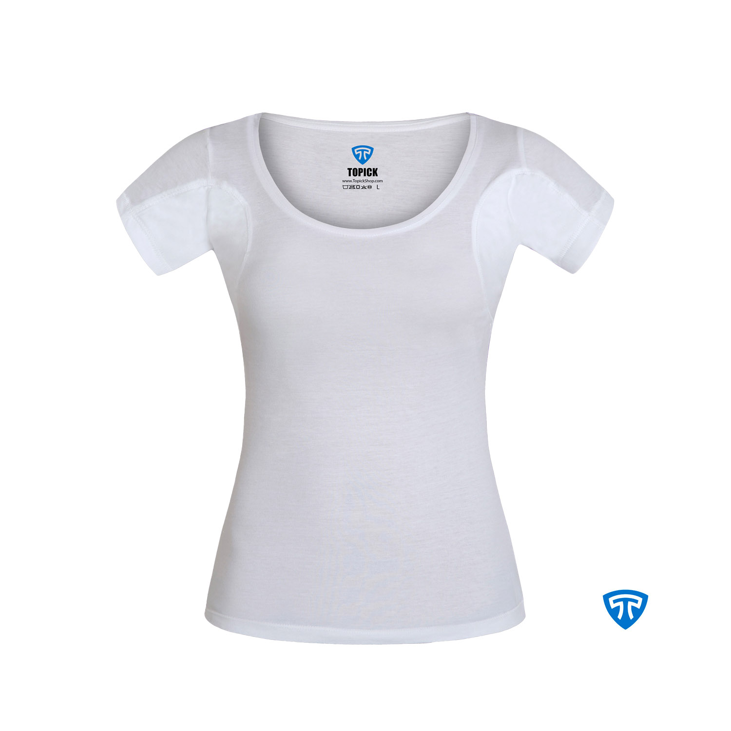 تیشرت ضد تعریق زنانه سفید تاپیک