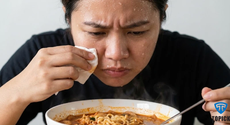 علت عرق‌کردن هنگام غذاخوردن