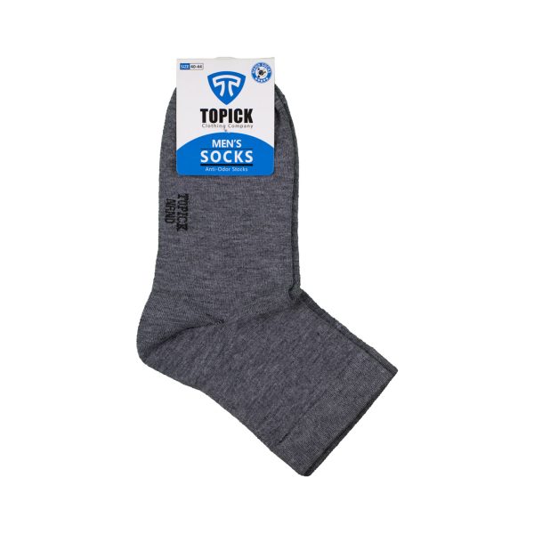 جوراب نانو ضدبو مردانه نیم ساق تاپیک ملانژ