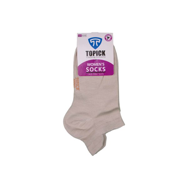 جوراب نانو ضدبو زنانه مدل سه پاشنه کرم