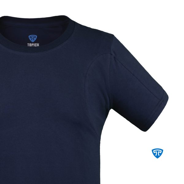 تیشرت ضدتعریق مردانه یقه گرد سورمه ای - Image 3