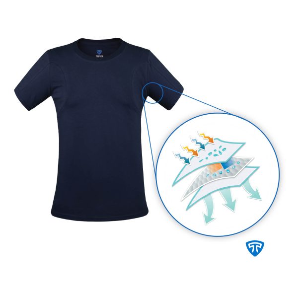 تیشرت ضدتعریق مردانه یقه گرد سورمه ای - Image 2