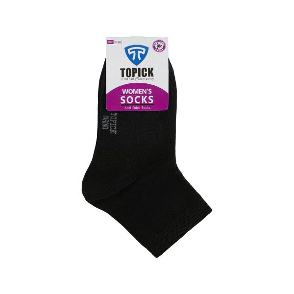 جوراب نانو ضد بو زنانه نیم ساق تاپیک مشکی