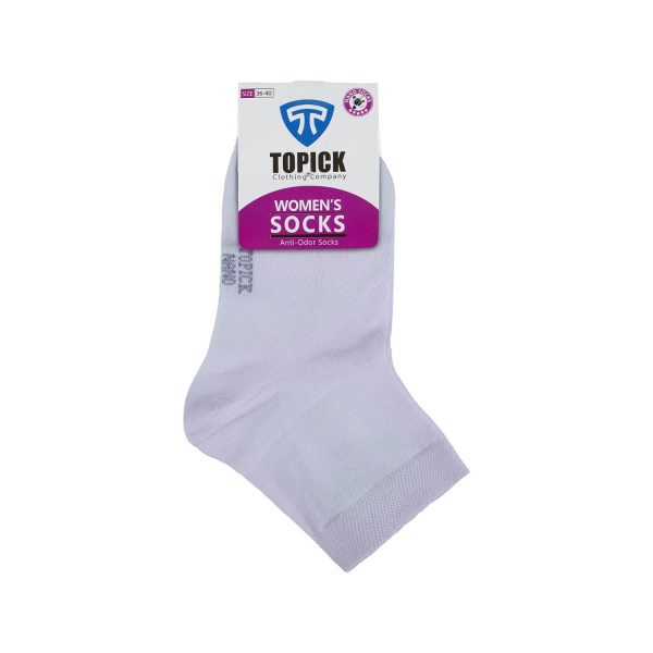 جوراب نانو ضد بو زنانه نیم ساق تاپیک سفید