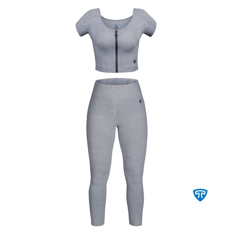 ست لگ و نیم تنه زیپ دار ضدتعریق ملانژ