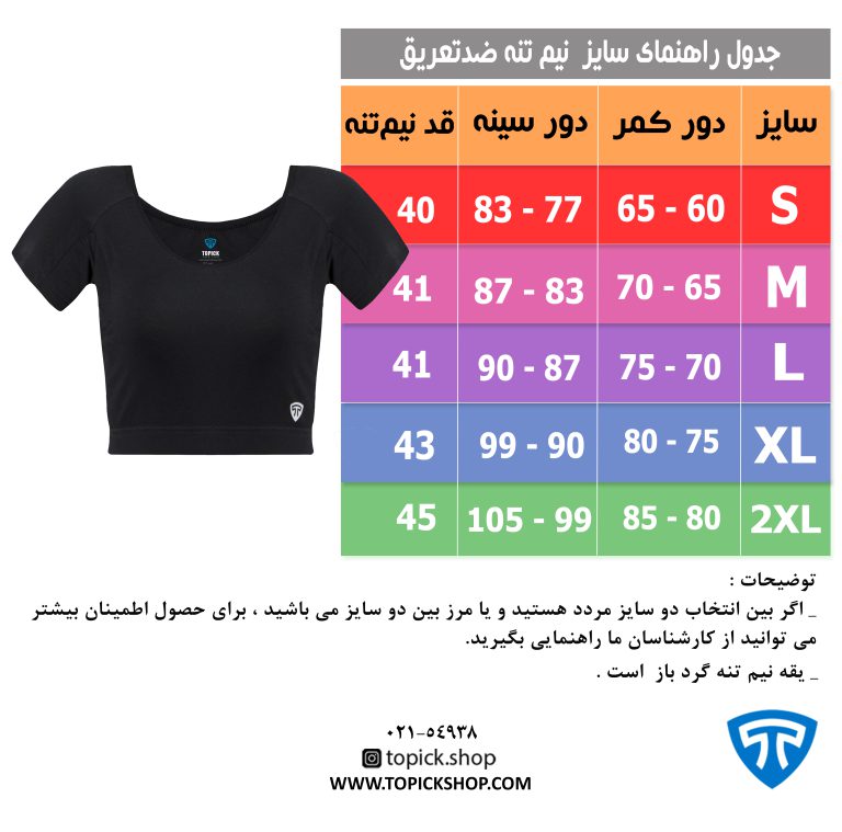 جدول نیم تنه کاپ خور