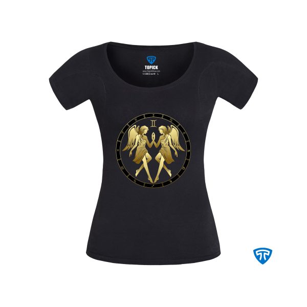 تیشرت ضدتعریق زنانه مشکی نماد متولدین خرداد ماه