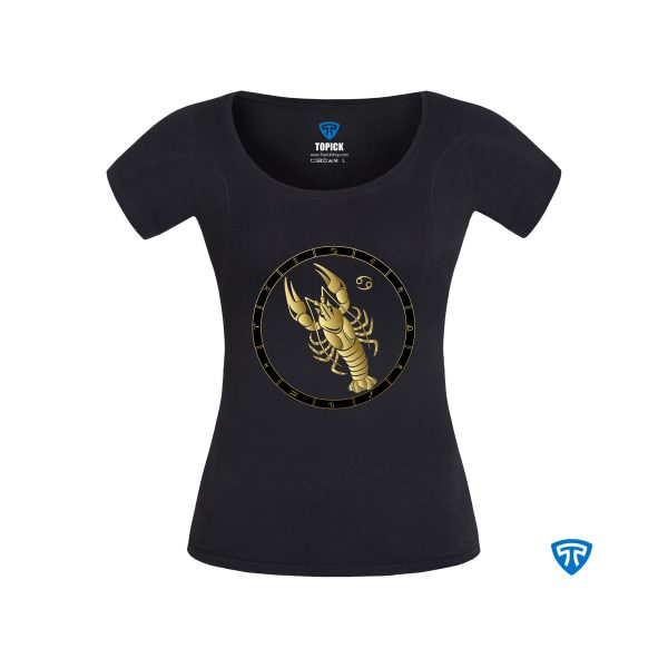 تیشرت ضدتعریق زنانه مشکی نماد متولدین تیر ماه