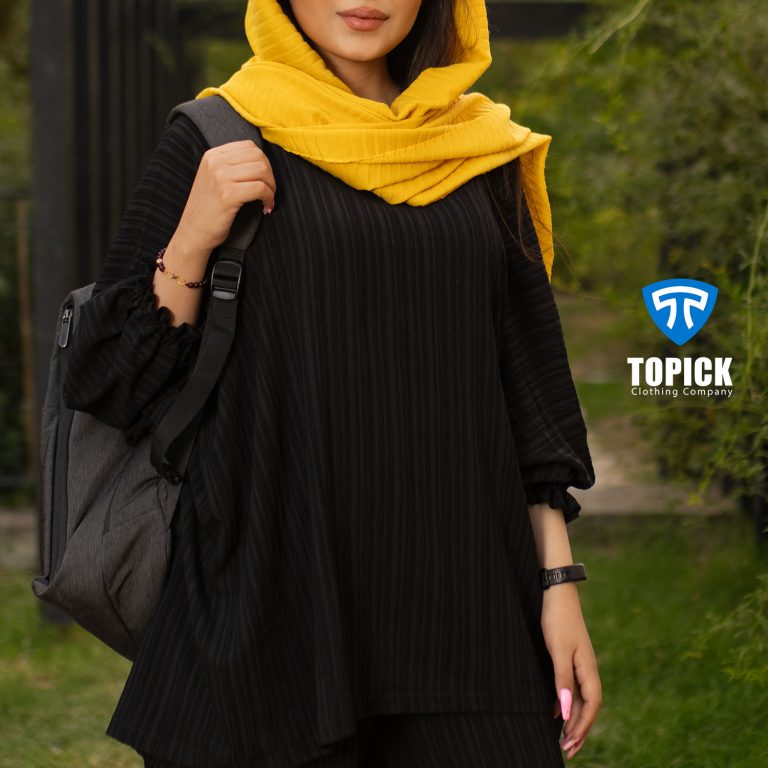 ست شومیز و شلوار زنانه مشکی مدل مژده تاپیک - Image 5