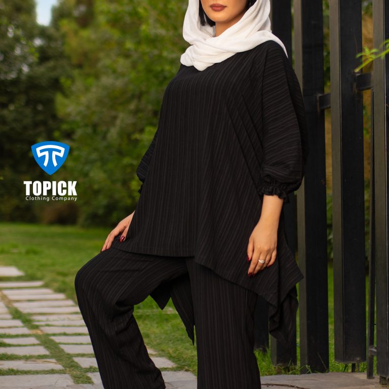 ست شومیز و شلوار زنانه مشکی مدل مژده تاپیک - Image 7