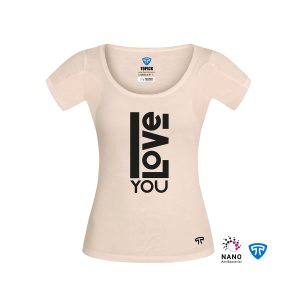 تیشرت_نانو_آنتی_باکتریال_ضدتعریق_مودال_زنانه_کرم_طرح_LOVE