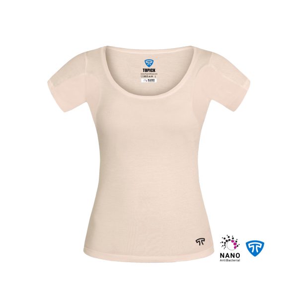 تیشرت ضدتعریق نانو آنتی باکتریال کرم زنانه