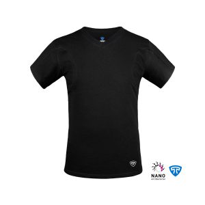 تیشرت نانو آنتی باکتریال ضدتعریق مردانه یقه هفت بسته مشکی تاپیک