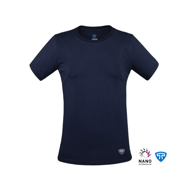 تیشرت نانو آنتی باکتریال ضدتعریق مردانه یقه گرد سورمه ای تاپیک