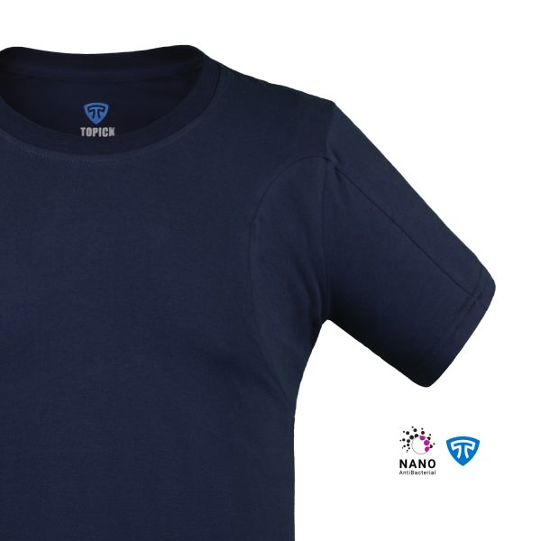 تیشرت نانو آنتی باکتریال ضدتعریق مردانه یقه گرد سورمه ای - Image 3