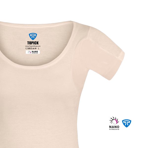 تیشرت نانو آنتی باکتریال ضدتعریق مودال زنانه کرم تاپیک