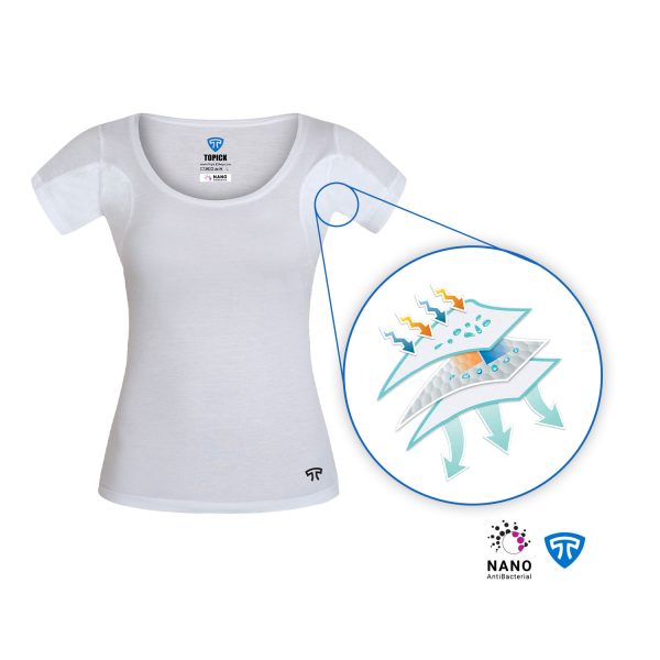 تیشرت نانو آنتی باکتریال ضدتعریق زنانه سفید - Image 2