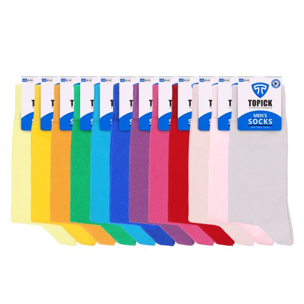 جوراب مردانه ساقدار سوپرنانو الوان کد 401 پک 12 عددی رنگی