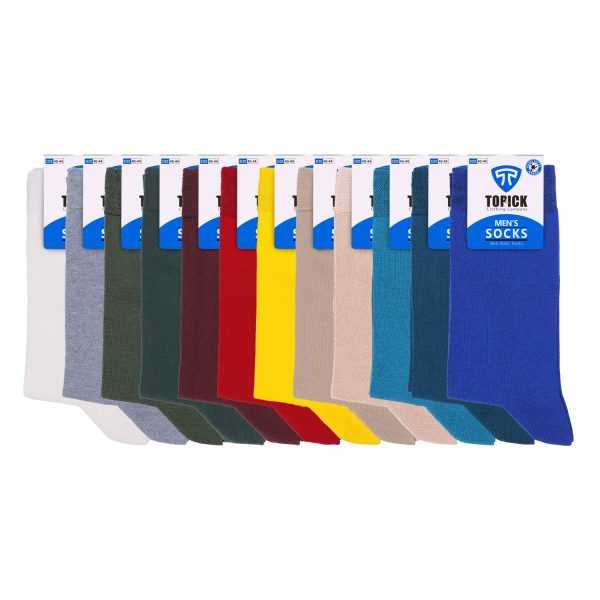 جوراب مردانه ساقدار سوپرنانو الوان کد 402 پک 12 عددی رنگی