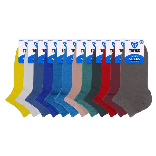 جوراب مردانه مچی سوپرنانو الوان کد 201 پک 12 عددی رنگی