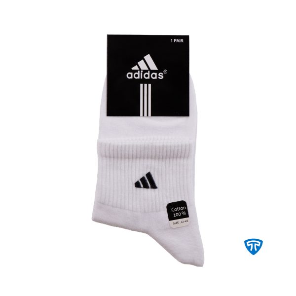 جوراب نیم ساق اسپرت مردانه سفید تاپیک